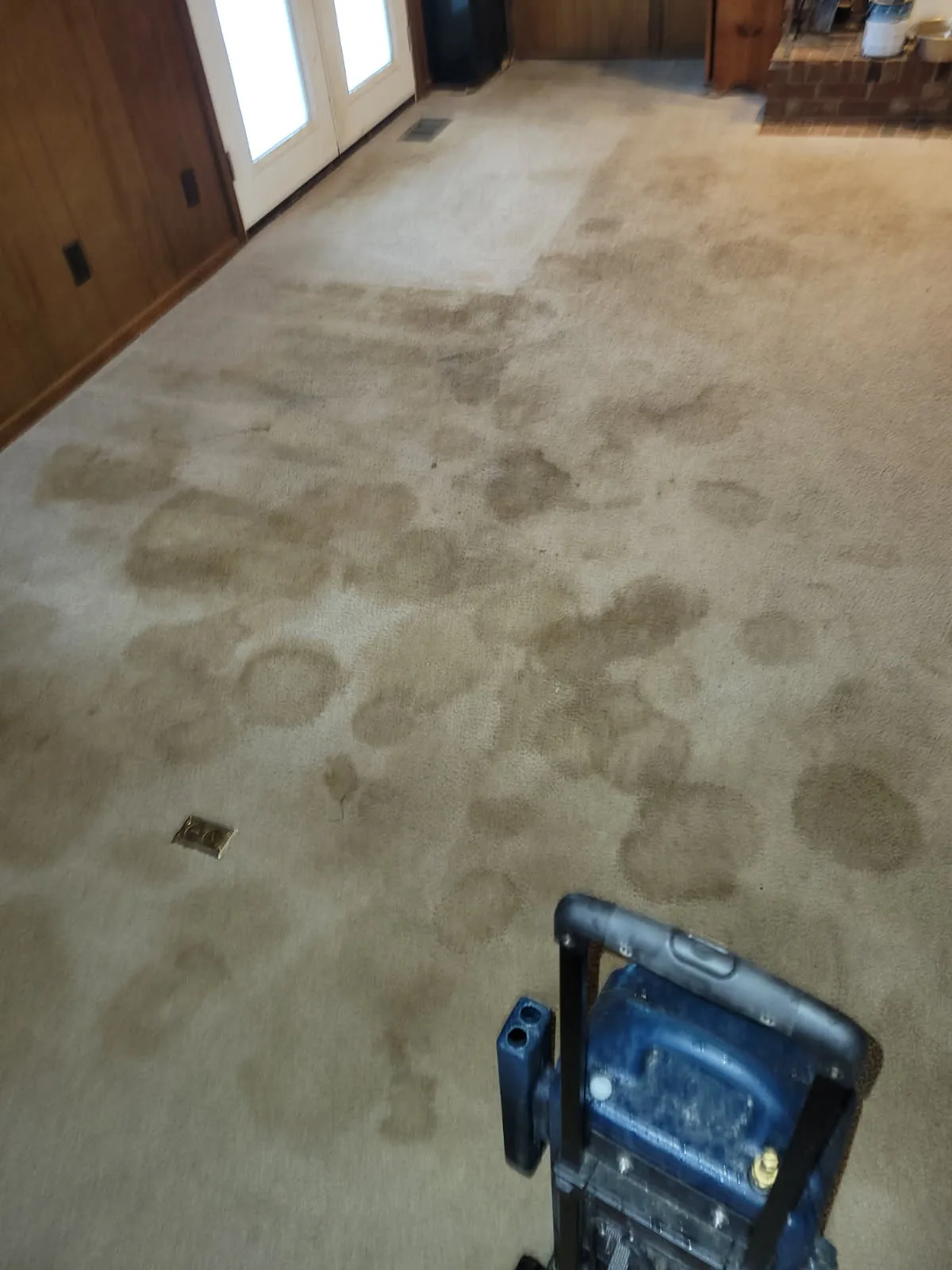 family room carpet before cleaning